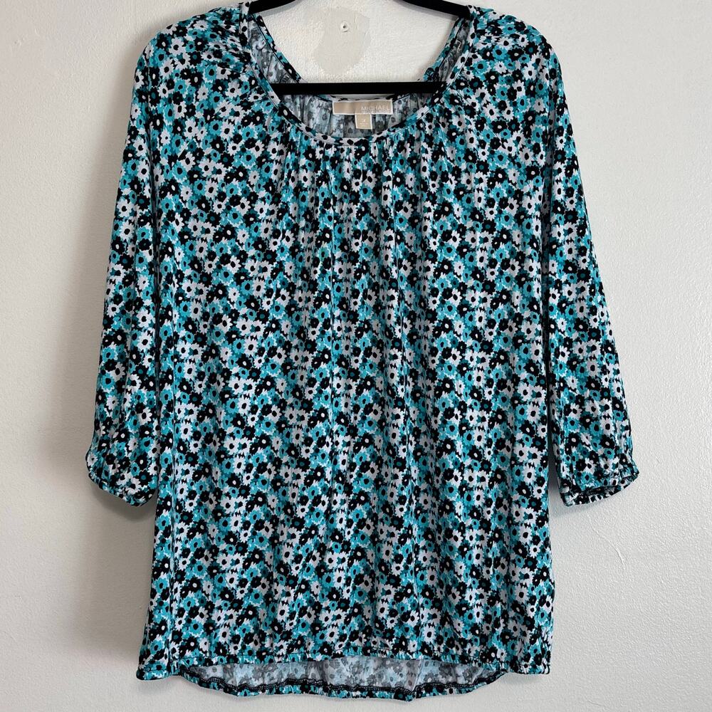 MICHAEL Michael Kors Multi-Colored 3/4 length sleeve Floral Top Size 1X